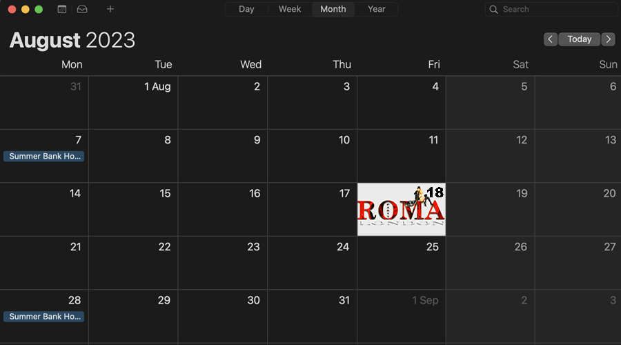 Calendar Roma 